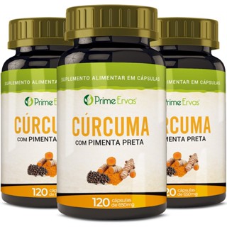 Kit 3x Cúrcuma Com Pimenta Preta 120cps Prime Ervas