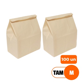 Saco Kraft Delivery SOS Tam M c/ 100 un Cor Off White em Oferta na Shopee