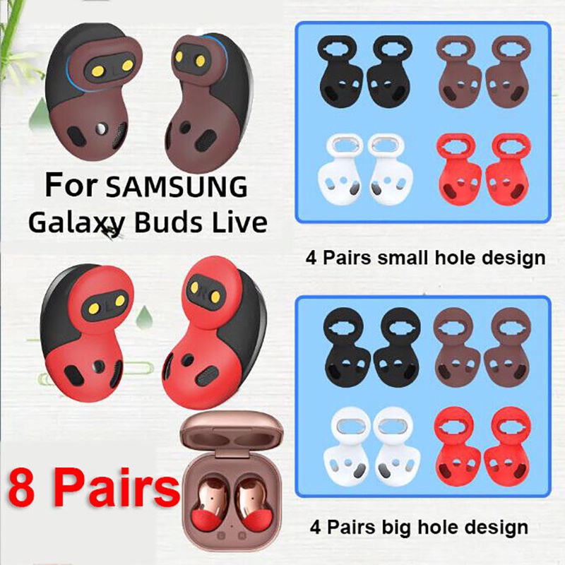 8 Pares Dicas De Ouvido Para Galaxy Buds Live Silicone Cobre Substituição Acessó