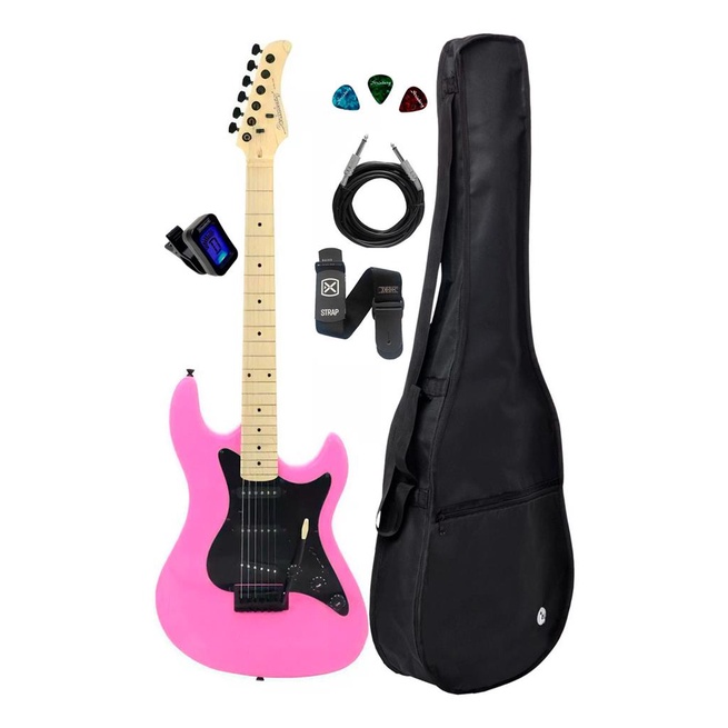 Guitarra Eletrica Strinberg Sts100 Rosa Capa + Acessorios