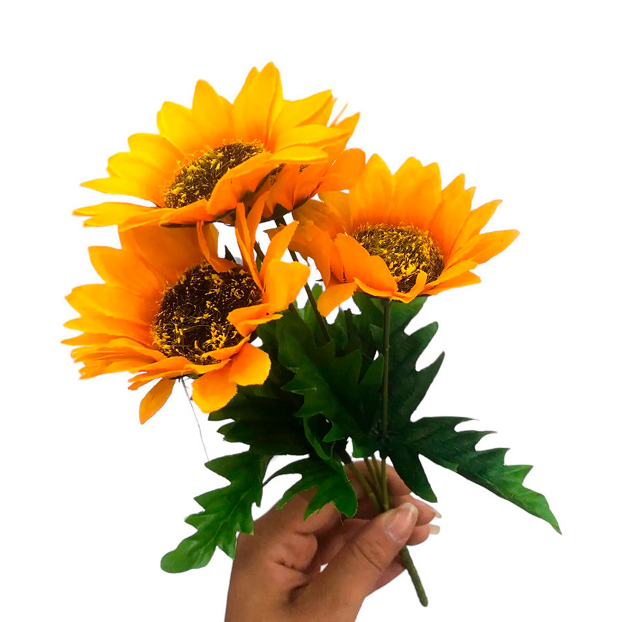 Buquê de Girassóis Artificiais - 25cm - 1 unidade - Rizzo