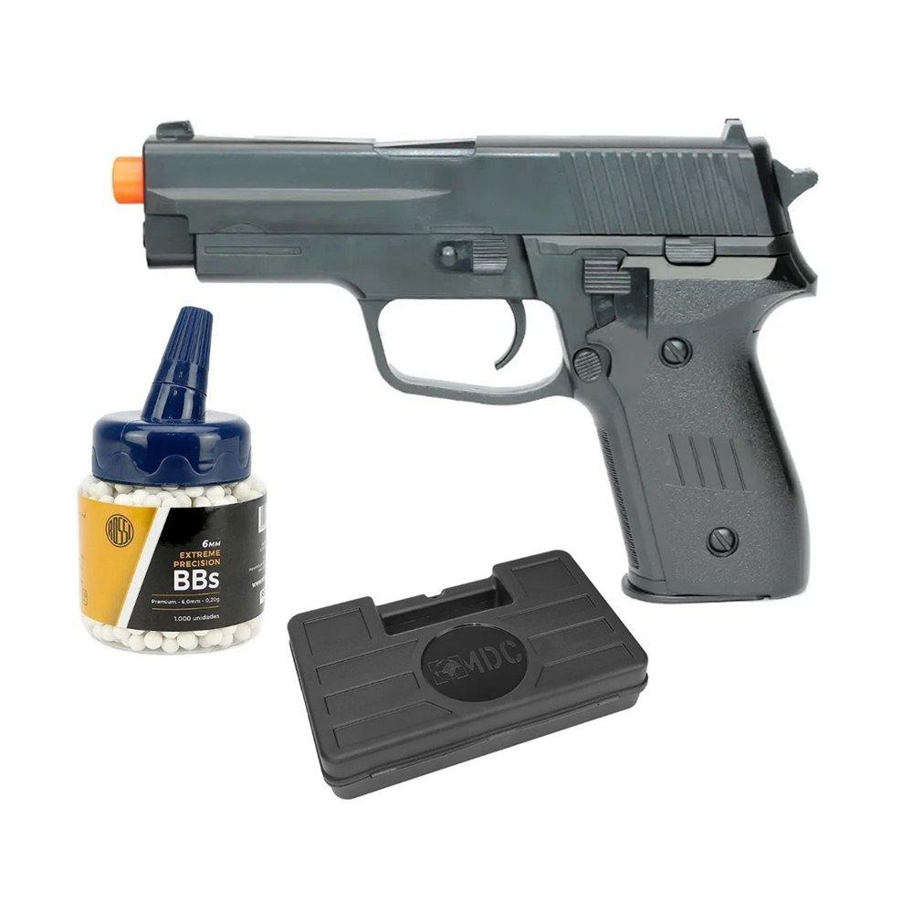 Pistola Airsoft Vg P226 Spring 6mm Rossi Vigor + Case + BBs em Oferta na Shopee