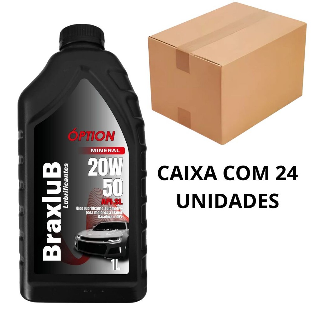 ÓLEO 20W50 MINERAL BRAXLUB 24 UNIDADES