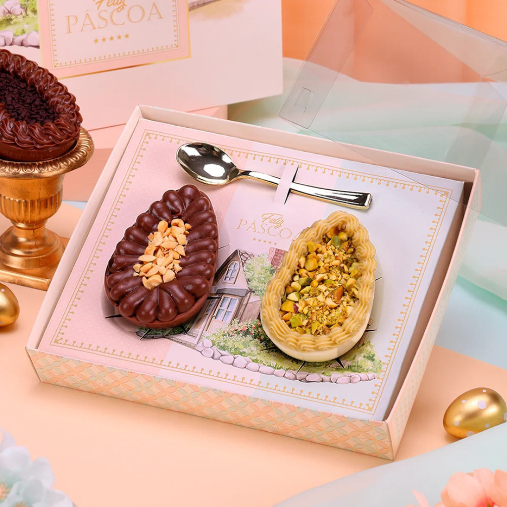10 CAIXAS P/ OVO DE PÁSCOA DUO 150/250G CARINHOSA 4596 (PASCOA JANGO OUTLET)