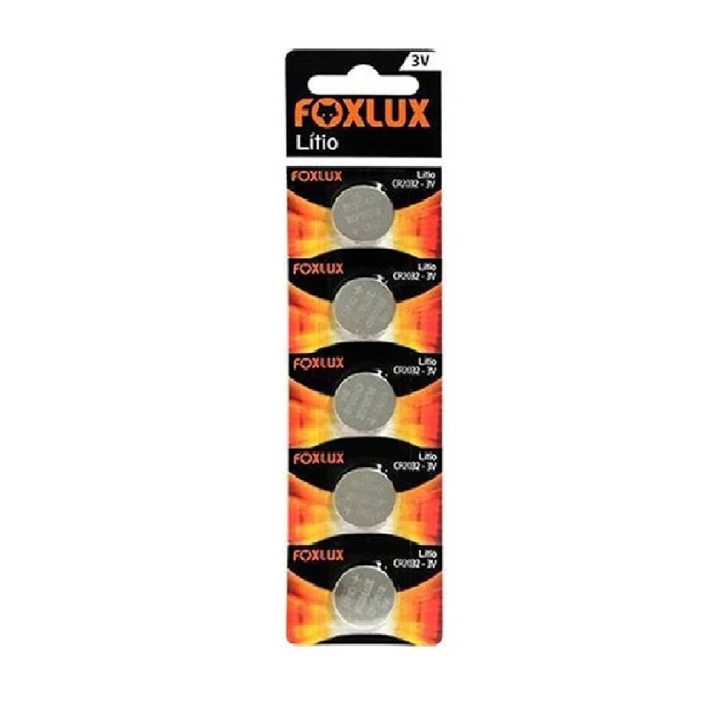 Bateria de Lítio Foxlux CR2025 3V 5Un | longa duração, eficiência, ideal para controles em Oferta na Shopee