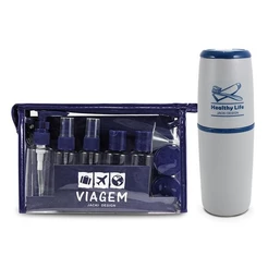 Kit Porta Escova de Dentes + Frascos de Viagem 10 pcs - Jacki Design