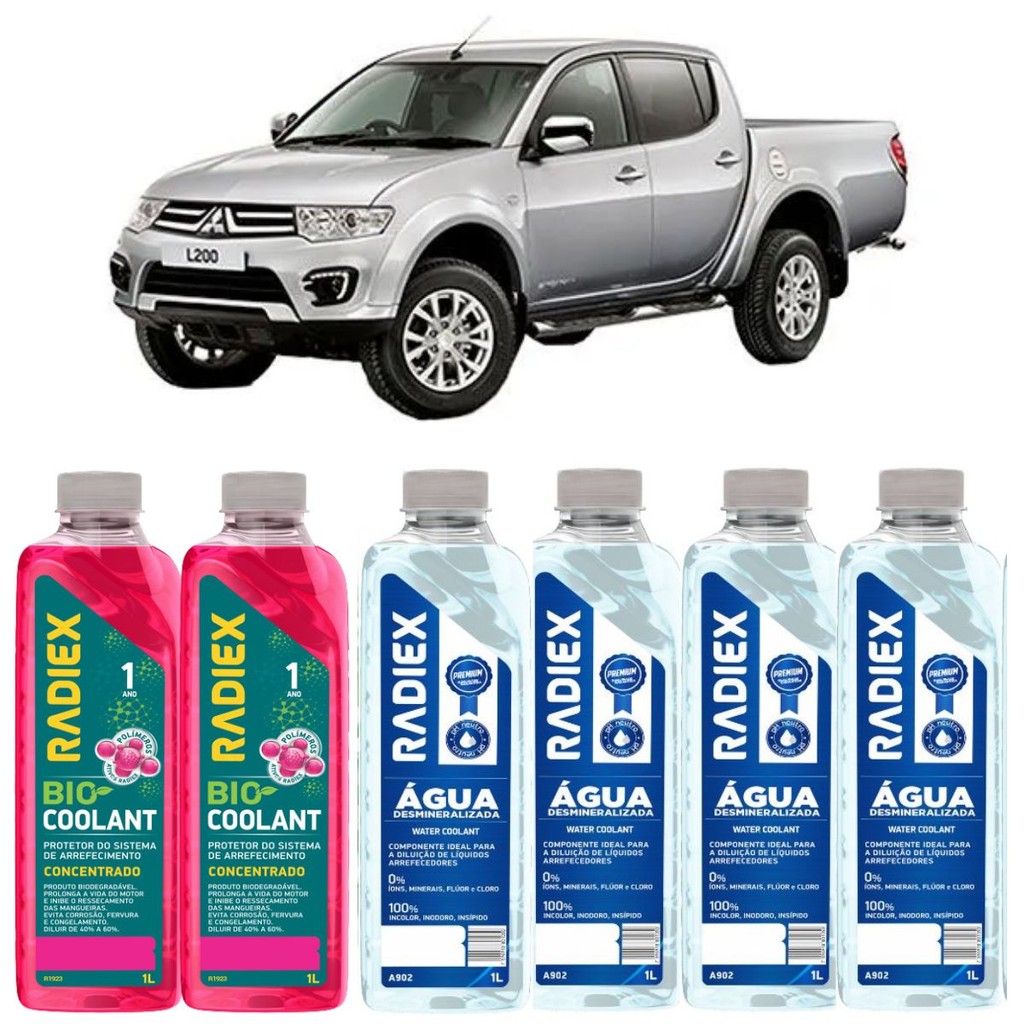 Kit Aditivo Radiador Bio Coolant Concentrado Rosa + Agua Desmineralizada - L200 - R1923