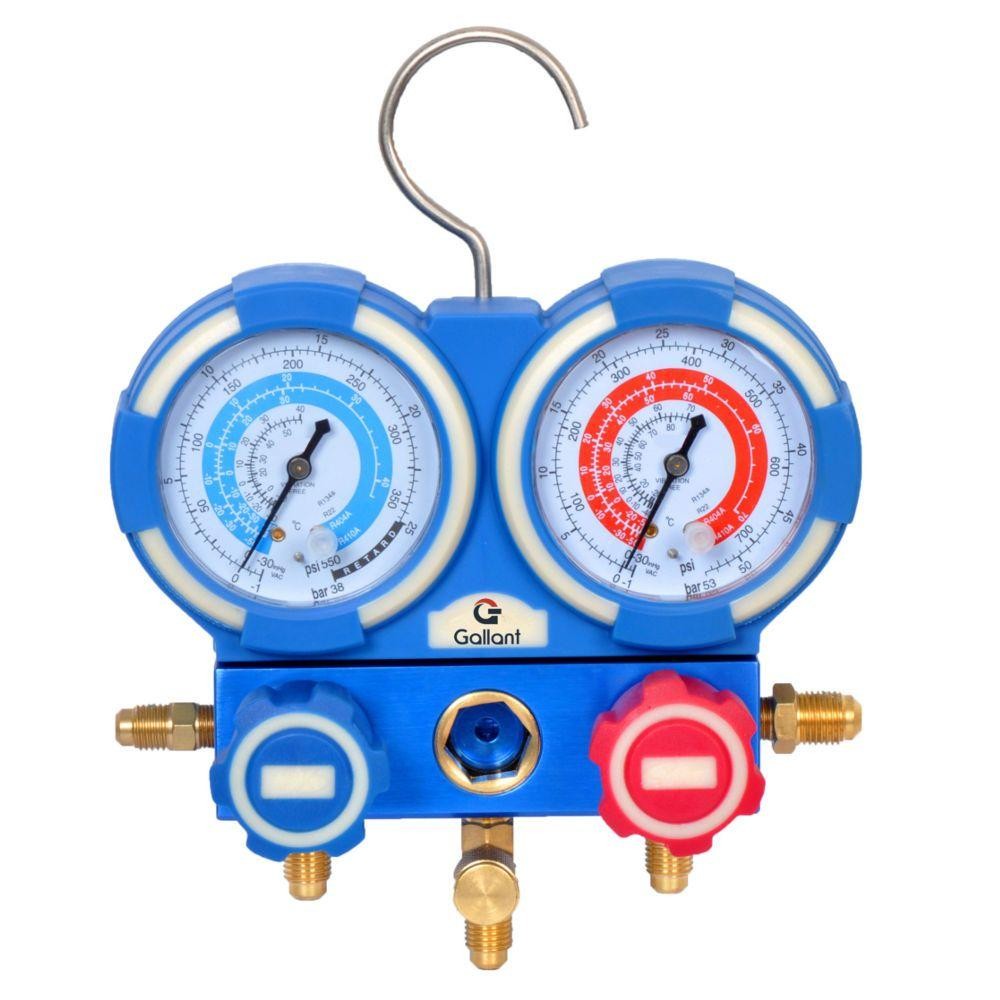 Kit Manifold Manômetros Analógicos Gallant R410a R22 R134a R404a Mangueira 48 Adaptador Mg-2-R410a - Home & Living