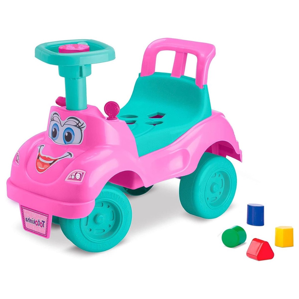 Totokinha Classica Rosa Menina Carrinho De Brinquedo Blocos Formas Geometrica Triciclo Velotrol