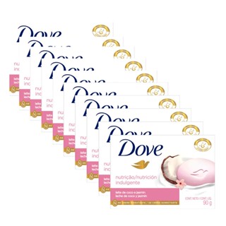 Kit Sabonete Em Barra Dove Leite de Coco 90g 10 Unidades