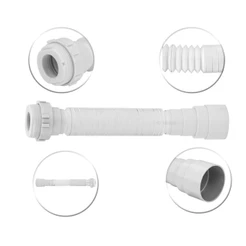 Sifão Longo Sanfonado/extensivo Universal Abs Branco 1,35m