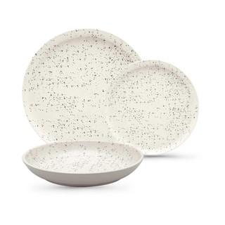 Aparelho de Jantar 18 Peças Oxford Flat Chuvisco em Oferta na Shopee