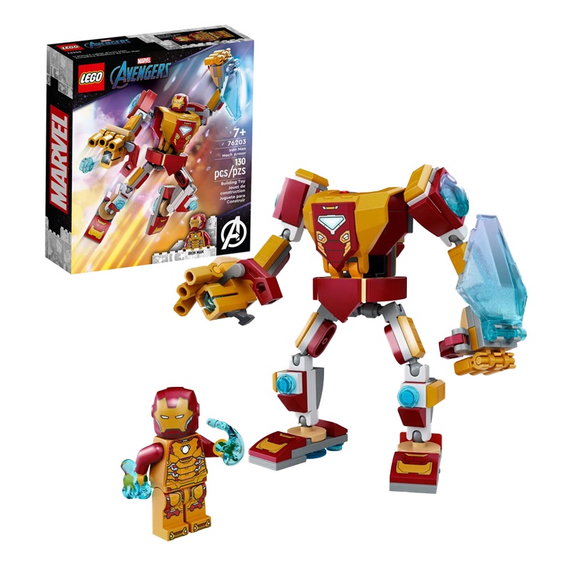 Lego  Super Heroes Marvel Armadura Robô do Homem de Ferro 76203 130 Peças