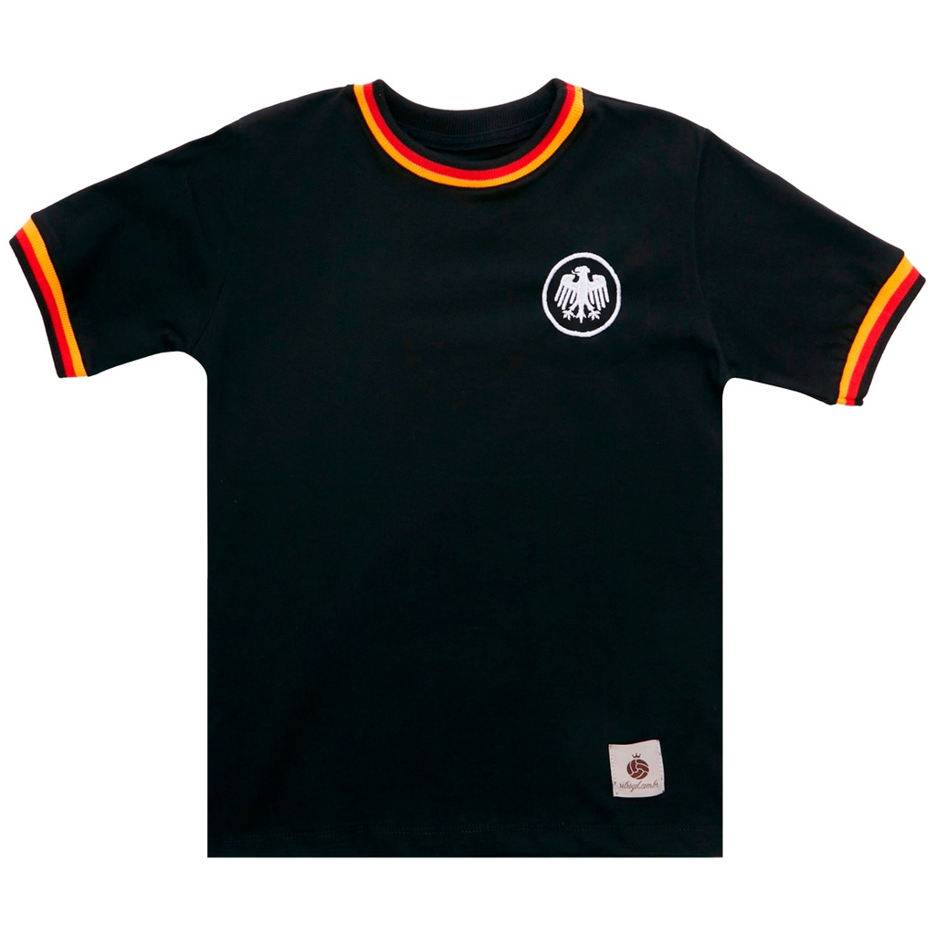 Camisa Alemanha Black Retrô Infantil Juvenil Unissex Oficial