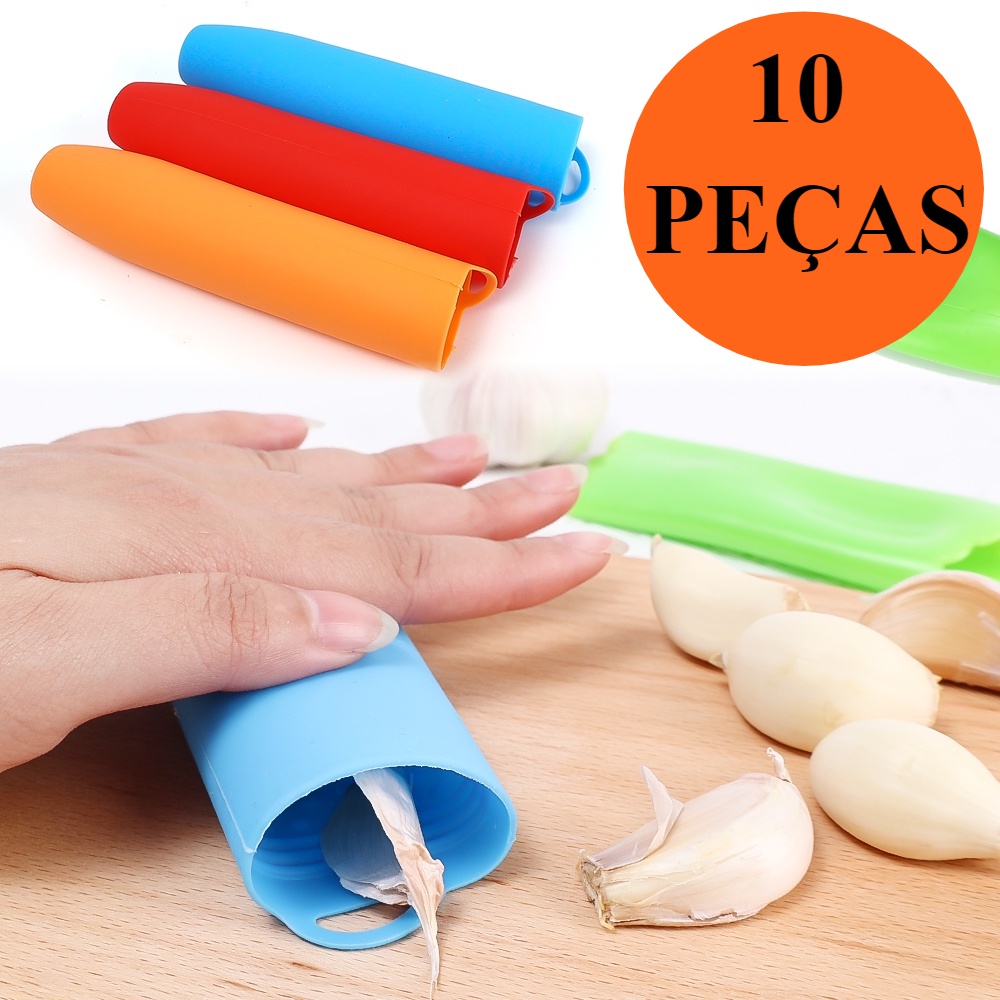 Descascador De Alho Magico Silicone Prático Sem Odor Nas Mãos Não Deixa Cheiro
