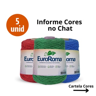 Kit 5 Unidades Barbante EuroRoma 600g Nº 4, 6 ou 8 - ESCOLHA CORES NO CHAT em Oferta na Shopee