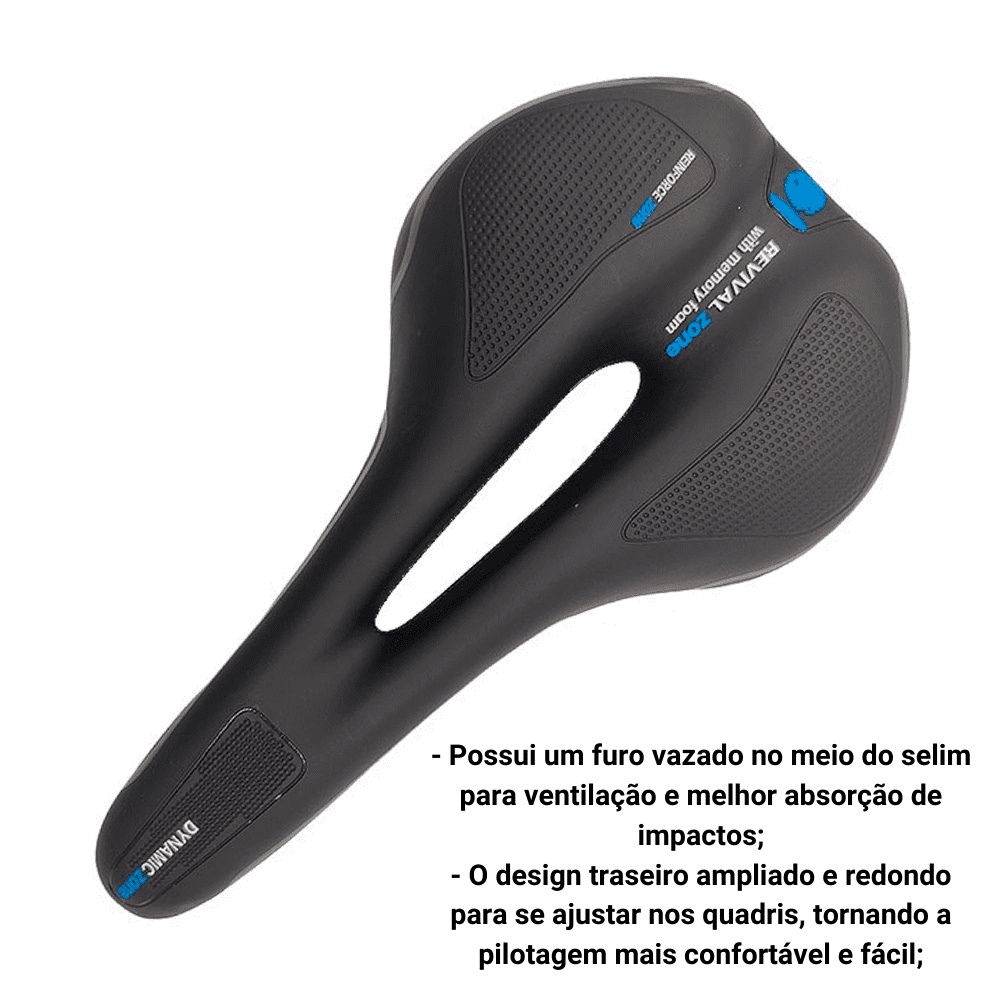 Selim Gel Bike MTB Sport Vazado Anti-prostático Ciclismo - Wbcom — imagem 2 de 2