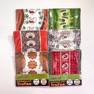 Embalagem para Trufas e Bombons | 500 Unidades | Sabores | 15x16cm