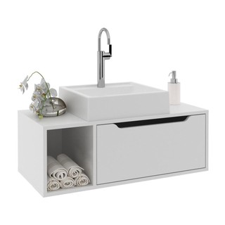 Gabinete Banheiro 80cm com 1 Porta e Nicho Multimóveis CR10122 em Oferta na Shopee