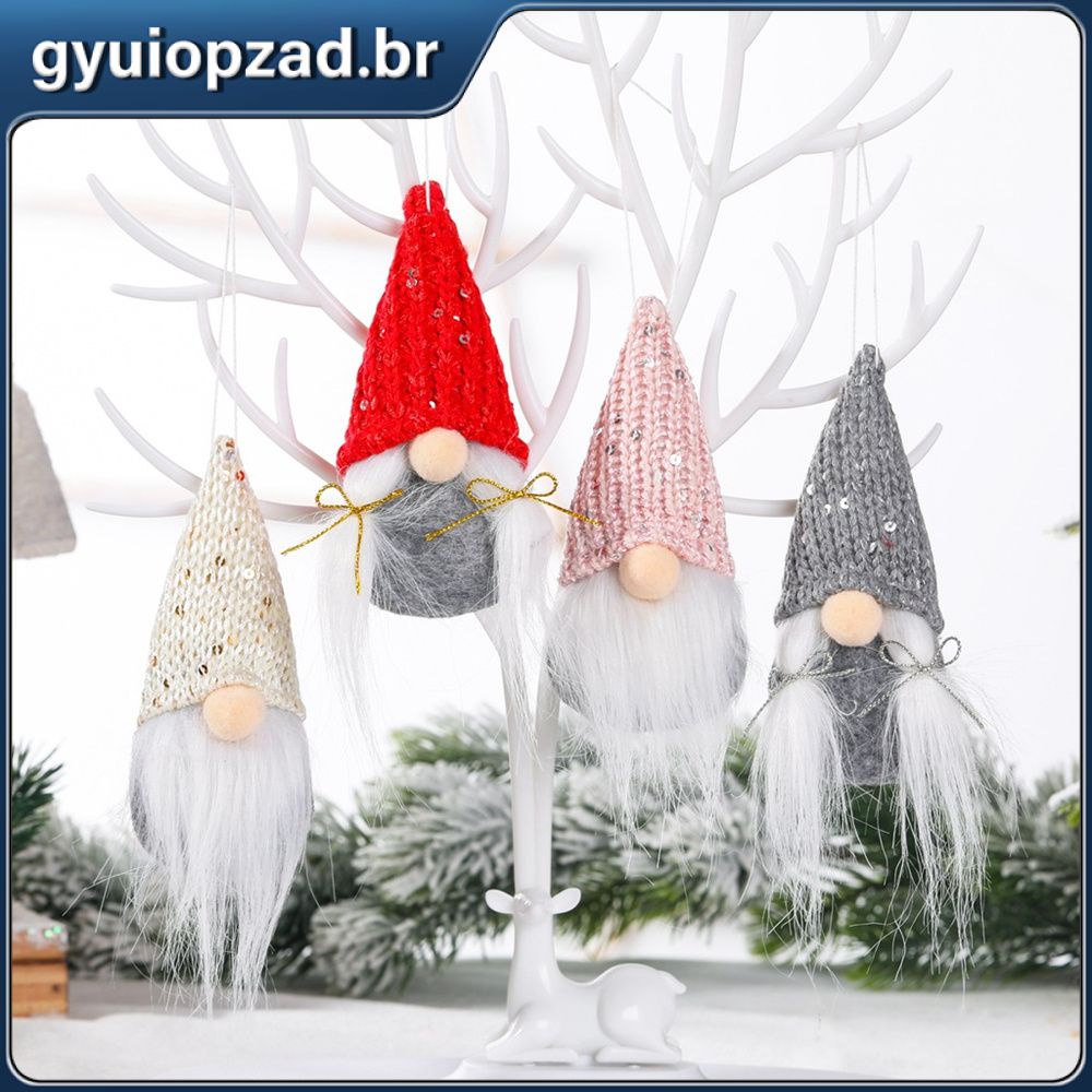 Pingente espumante feito à mão de Papai Noel Tendência de tricô Decorações de férias encantadoras Decorações de bonecas de Natal Classificação mais alta Pequenos enfeites Decoração de férias espumante Gyuiopzad