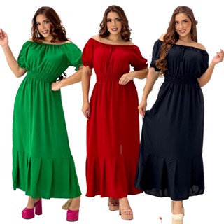 Kit 3 Vestido Longo Ciganinha