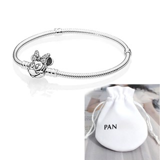 Pulseira Bracelete P Minnie Retrato Brilhante Pulseira Braceletes De Prata 925