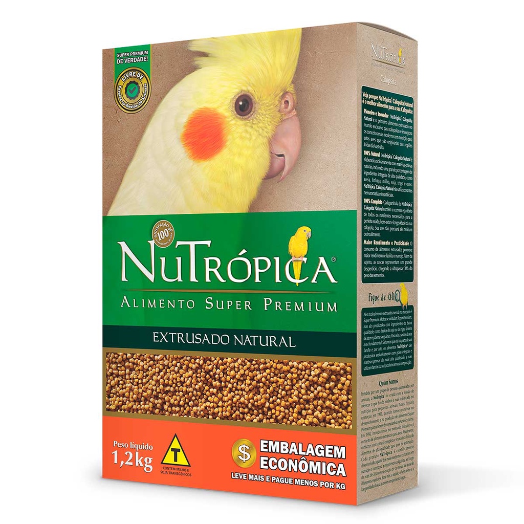 Ração Nutrópica Calopsita Natural 1,2kg Alimento Super Premium Extrusado Completo Sem Corante em Oferta na Shopee