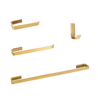 KIT ACESSORIOS BANHEIRO 4 PEÇAS VERGALHAO - DOURADO