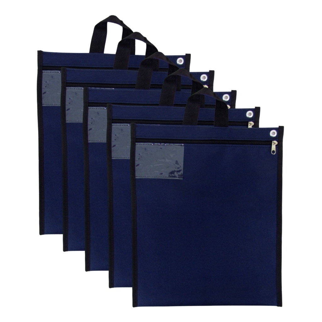 5 Malotes Pasta c/ Alça Documentos Escritório Nylon 36x30