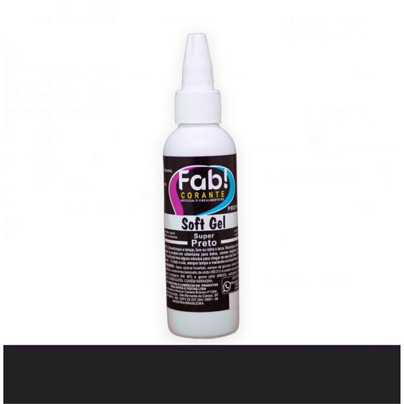 Corante Soft Gel Super Preto 25g - Fab - Rizzo Distribuidora - Food & Beverages