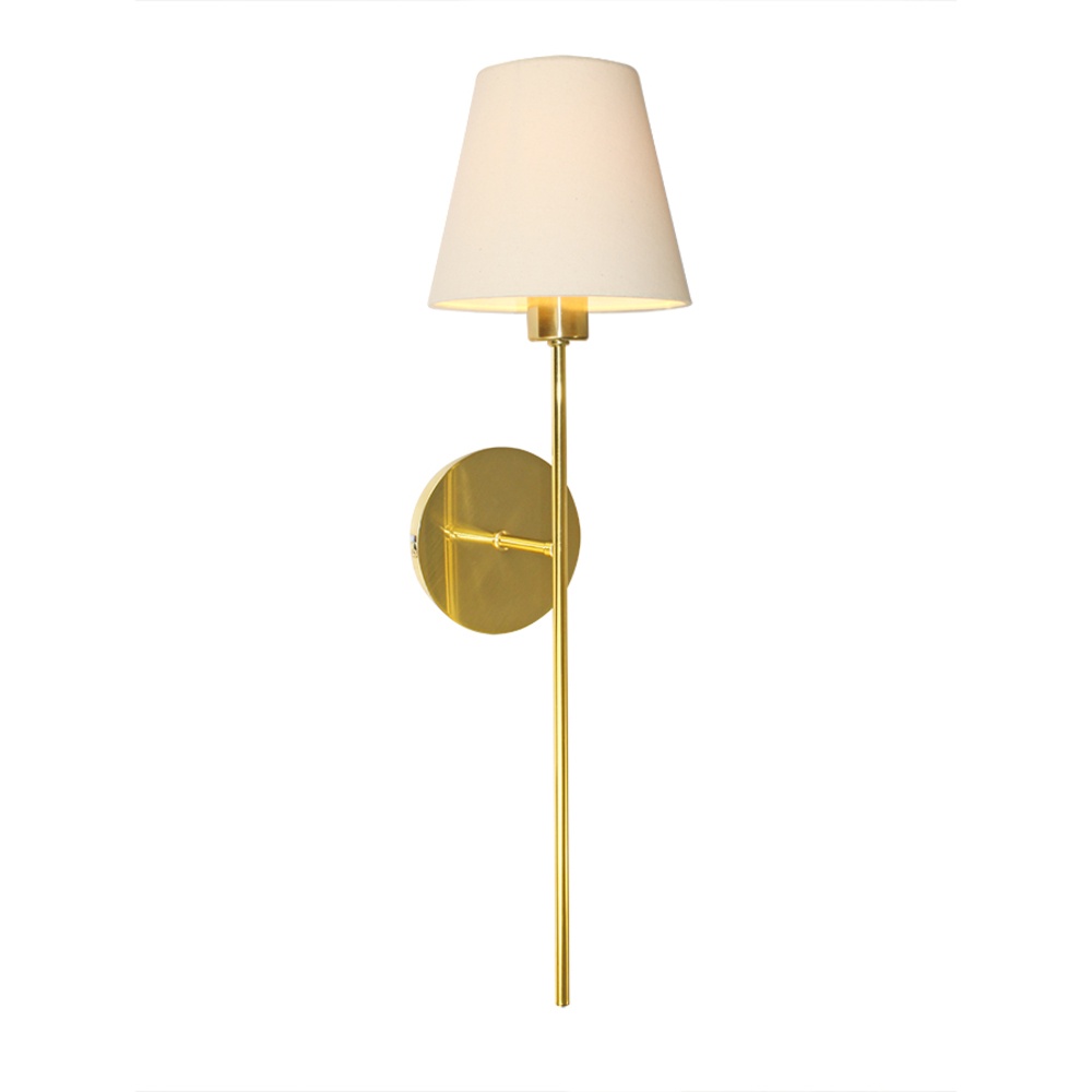 Arandela Tocheiro Metal e Tecido Dourado Polido AR1025