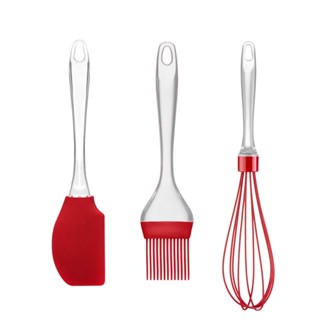 Kit Confeiteiro de Silicone Cabo Acrílico Vermelho Up Home UD055