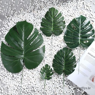 Folhas de palmeira tropicais artificiais simulação de palmeira deixa plantas falsas folhas de tartaruga de seda artificial acessórios de decoração de jardim para casa