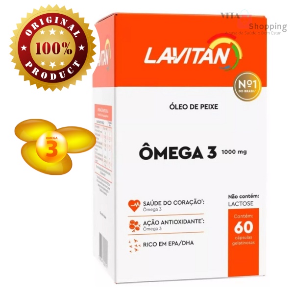 Suplemento Omega 3 Lavitan 60 Saúde e Bem-estar — R$ 65,00 em Shopee