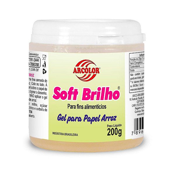 Gel para Papel de Arroz Soft Brilho - 01 unidade - Arcolor em Oferta na Shopee