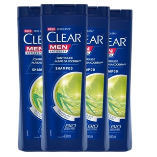 Kit Shampoo Clear Men Anticaspa Controle E Alívio Da Coceira 400ml - 4 Unidades