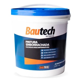 Tinta Acrílica Emborrachada  Fosco 4kg Bautech em Oferta na Shopee
