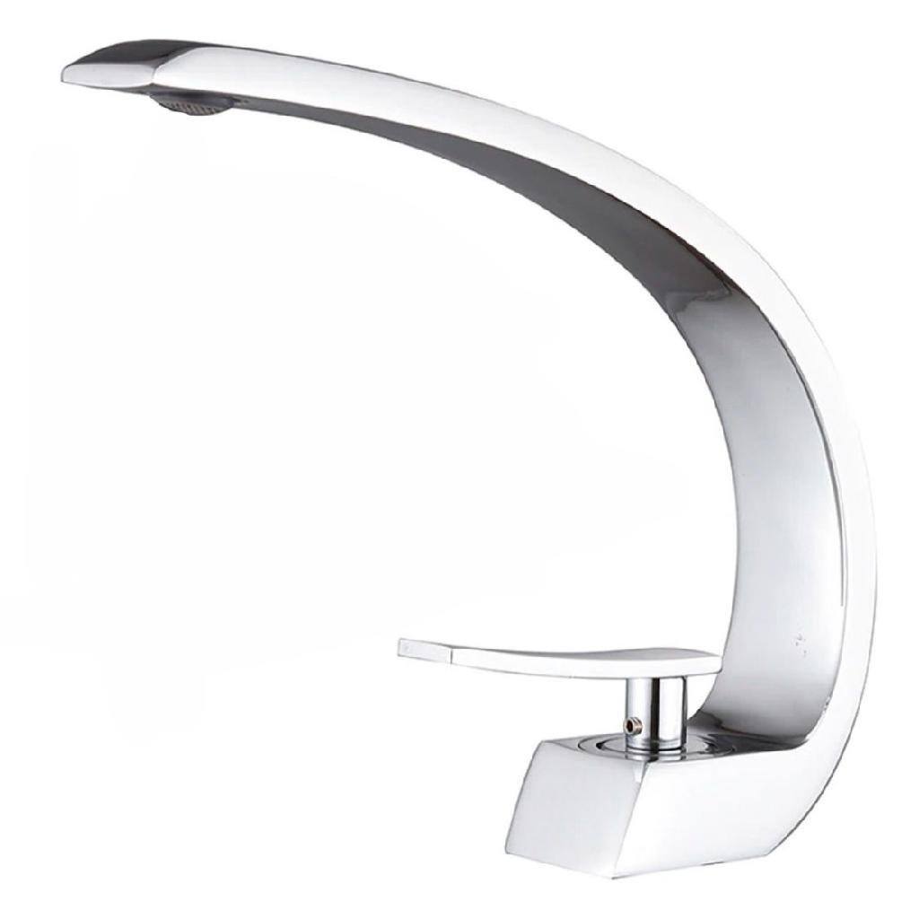 Torneira Banheiro Monocomando Cascata Curva Cromada Premium em Oferta na Shopee