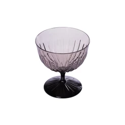 Taça Sobremesa Lapidada Fumê Mesa Posta Elegante 350 ml Plasútil
