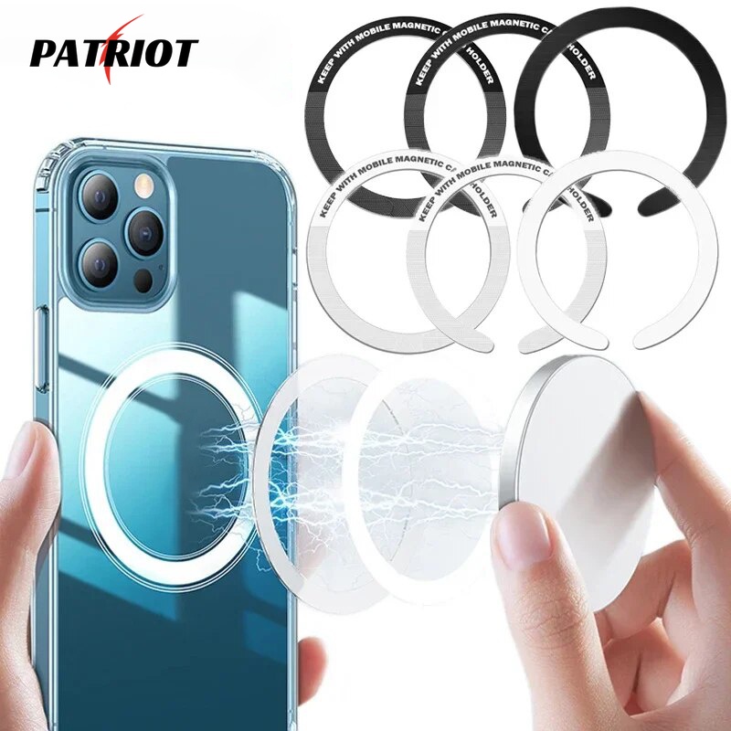 [PATRIO] Anel De Placa De Metal Magnética De Aço Inoxidável Universal Compatível Com IPhone 15 14 Magsafe Carregador Sem