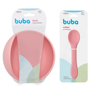 Kit Tigela Bowl 350ml Com Ventosa E Colher Em Silicone Rosa BLW Bebê Buba em Oferta na Shopee