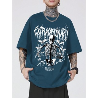 Camiseta Esqueleto Extraordinary Qualidade Algodão Unissex Lançamento Gotico Emo Dark Goth Temos Plus Size Envio Rapido