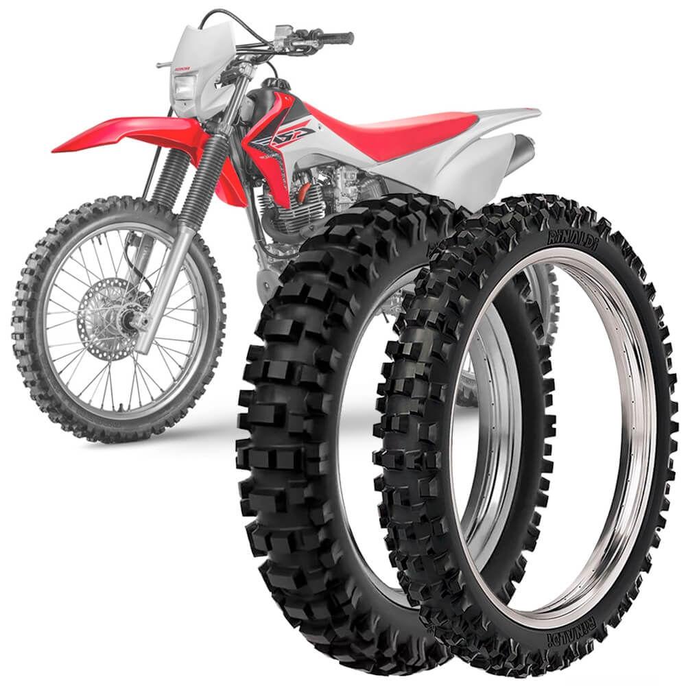 2 Pneu Crf 230f Rinaldi 100/100-18 59m 80/100-21 51m Rmx 35 - Spare Parts and Accessories for Vehicles