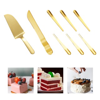 MODUS 8 Peças Ouro Talheres De Aço Inoxidável Conjunto De Espátula Para Bolo Para Sobremesa Ferramentas De Cozimento De Cozinha