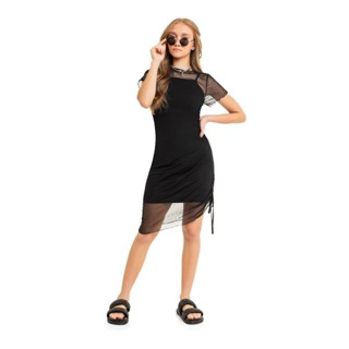 Vestido Juvenil com Sobreposição Gloss em Oferta na Shopee