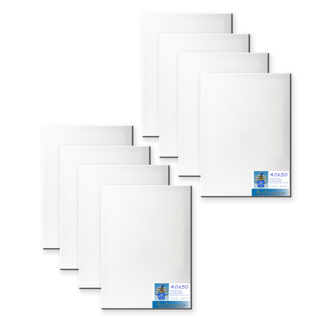 Kit 8 Telas De Pintura 40x50 Prontas Para Uso 100% Algodão
