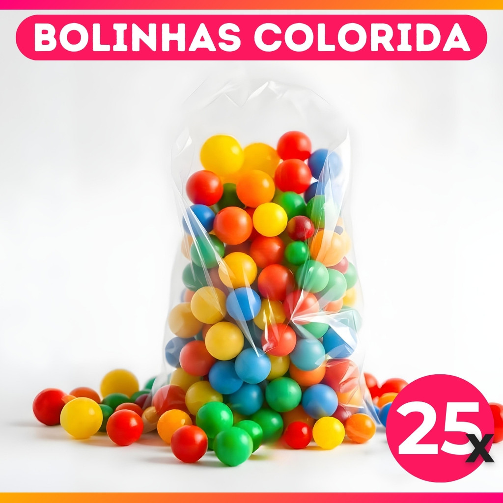 Bolinhas Coloridas Para Piscina Kit 25 Unidades Qualidade Premium Não Amassa - Cores Vivas