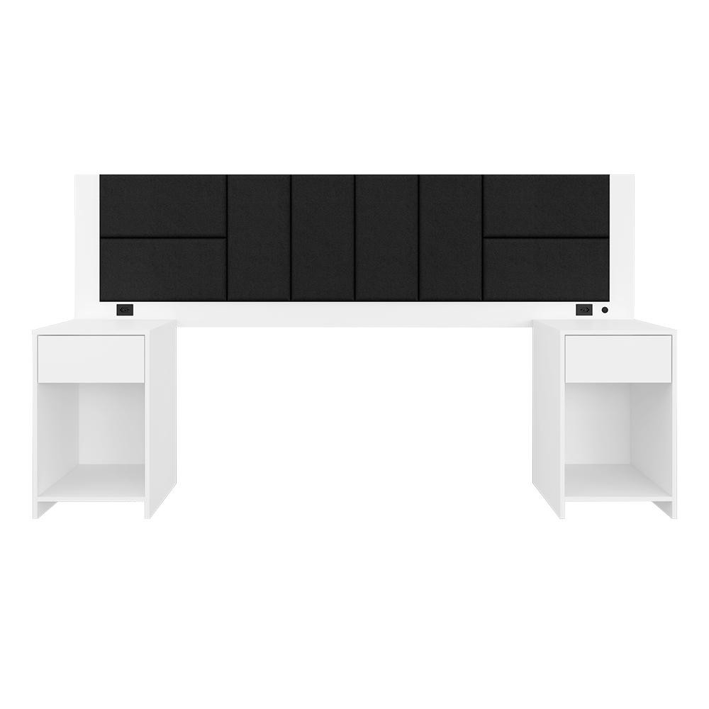 Cabeceira Estofada Para Cama Queen Dubai Com Led Bra/pre- M. Arapongas