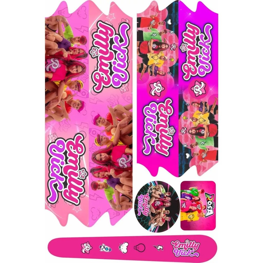 Cartela Adesivo Emilly Vick De Personagens Aro 12/16/20/24