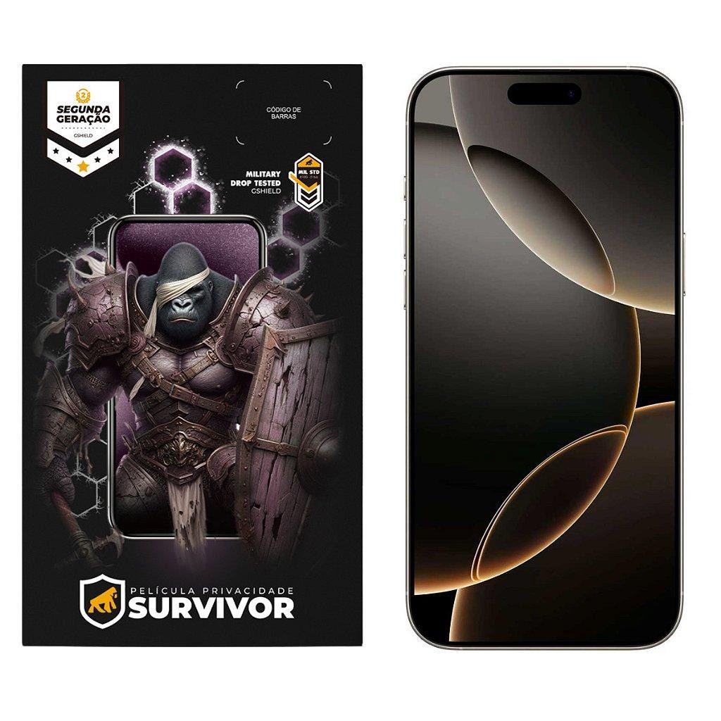 Película para iPhone 16 Pro com Aplicador - Survivor Privacidade - Gshield em Oferta na Shopee
